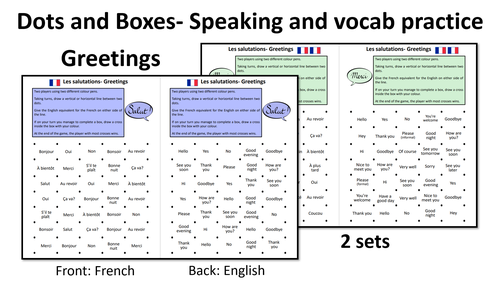 Dots and Boxes- Greetings/ Les Salutations- KS2 and KS3