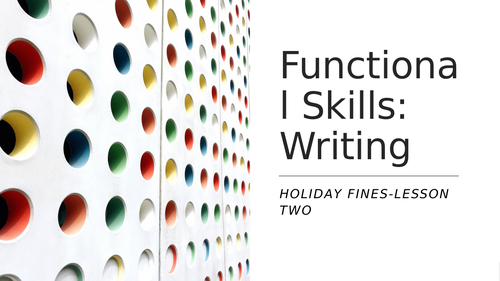 Functional Skills: Writing Assessment