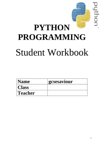 GCSE Computer Science Python Booklet notations
