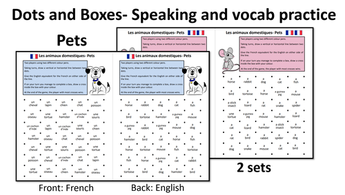 Dots and Boxes- Pets/ Les animaux domestiques-KS2 and KS3