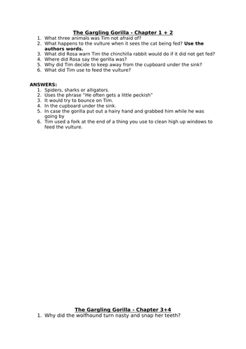 Comprehension: 'The Gargling Gorilla'