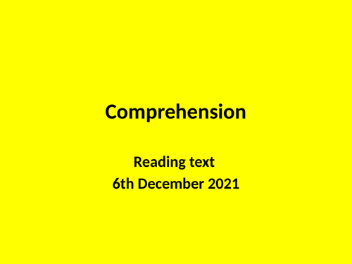 Reading Comprehension