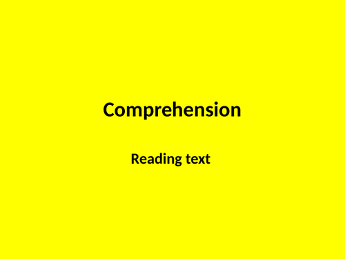 Reading Comprehension