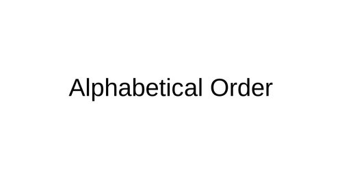 Alphabetical order