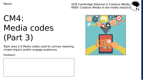 CM4 - Media codes (Part 3) Workbook