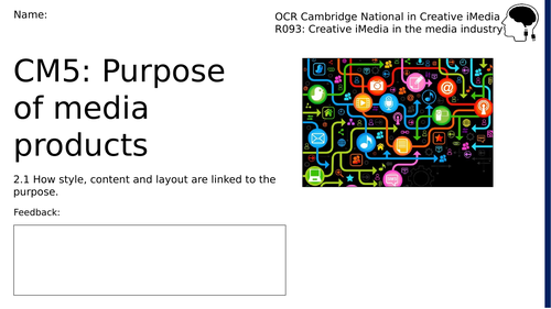 CM5 - Purpose of media products (Workbook)