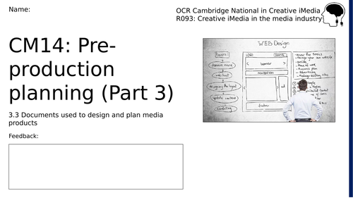 CM14 - Pre-production planning (Part 3) Workbook