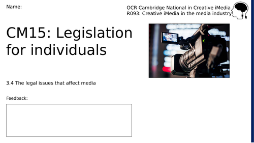 CM15 - Legislation for individuals (Workbook)