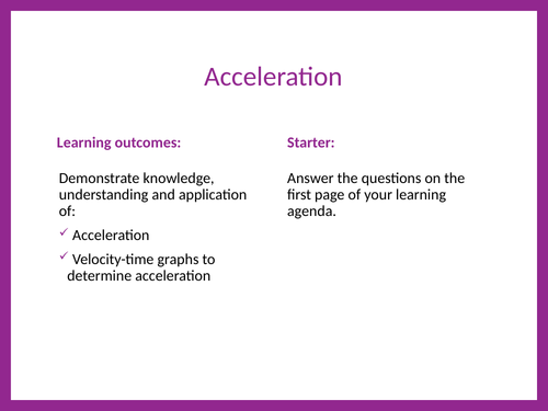 OCR Physics A Chapter 3: 3. Acceleration