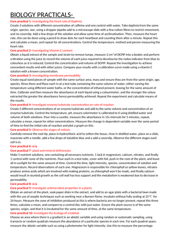 BIO EDEXCEL SALTERS NUFFIELD PRACTICALS