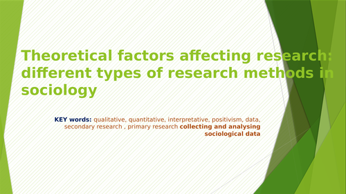 Theory and Methods: Issues and debates in Sociological research.