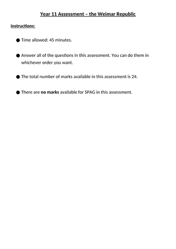 Weimar Republic Assessment