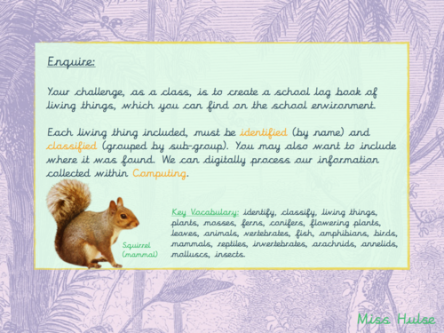 Science - Living things and their habitats L5 - The Nature Library (Upper KS2 - Year 6)