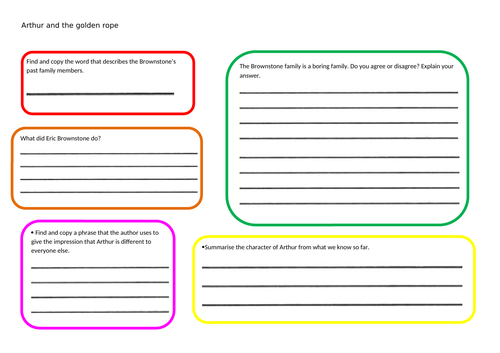 Arthur and the golden rope guided reading questions