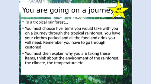 Tropical Rainforest SOW