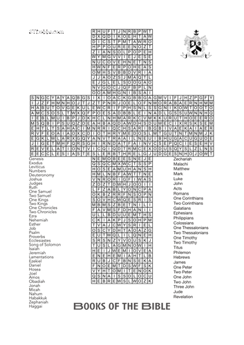 Books of the bible wordsearch