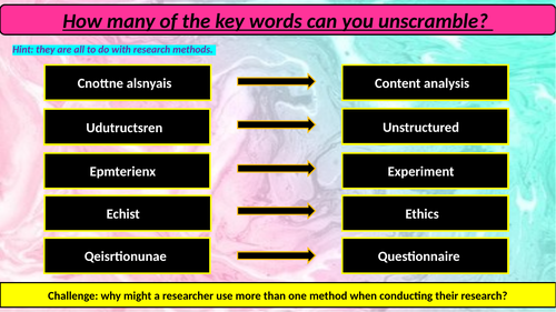 A-level Psychology- Edexcel- Research methods basics, planning research.