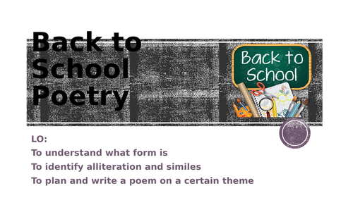 Back to School poetry