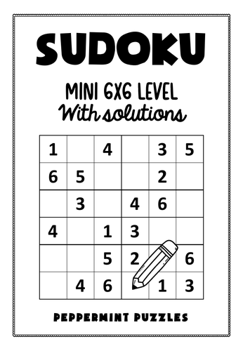 6x6 Easy Sudoku Puzzles Printable