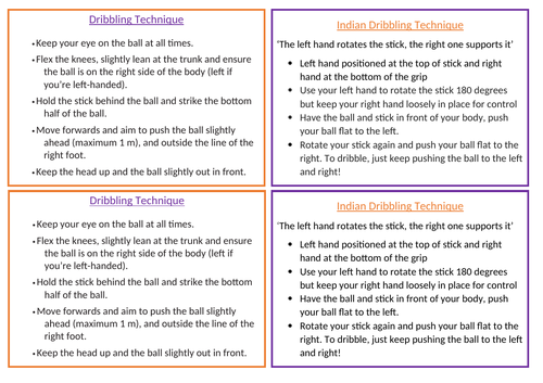 Hockey Dribbling card