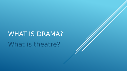 What Is Theatre Teaching Resources