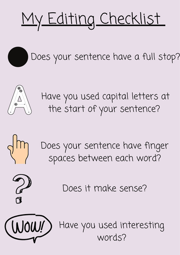 Writing Editing Checklist