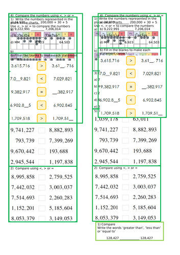 Y6 order and compare numbers to 10,000,000