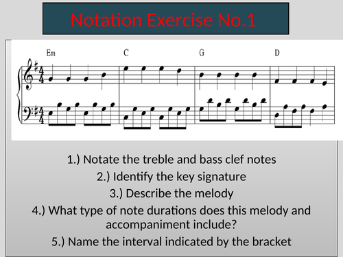 Notation/Theory Exercises for GCSE Music