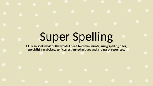 Spelling Timetable