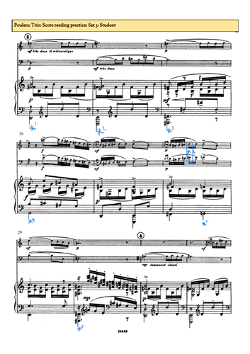 Eduqas Music A Level Poulenc Trio score questions: Set 1 of 2