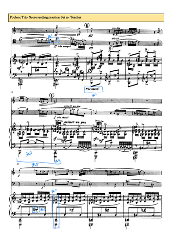 Eduqas Music A Level Poulenc Trio score questions: Set 2 of 2
