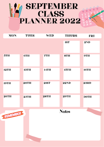 Classroom Monthly Planner (Display)