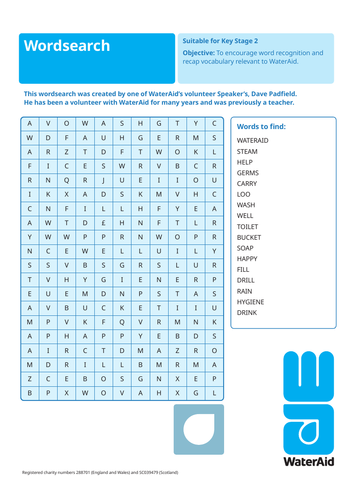 WaterAid Wordsearch - KS2