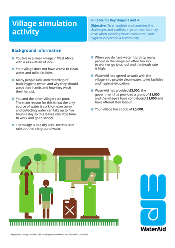 WaterAid Village Simulation - Decision Making Exercise - KS3 & KS4