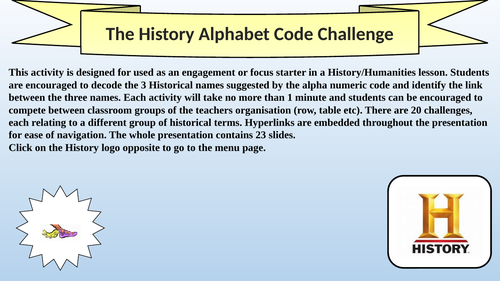 The History Code Word Challenge