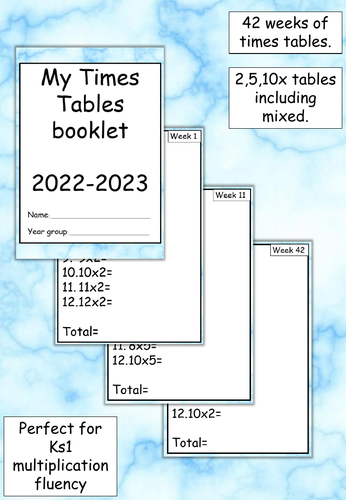 Times Tables Booklet Ks1 Edition
