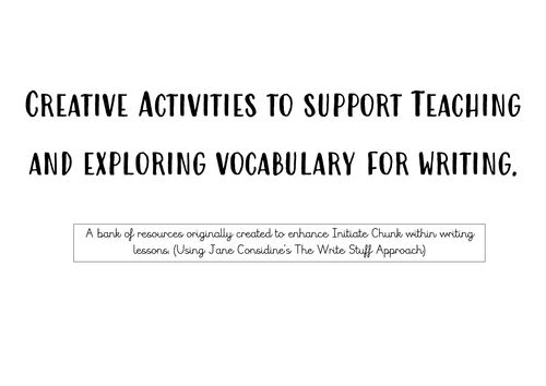 Activities to support Vocabulary/Writing