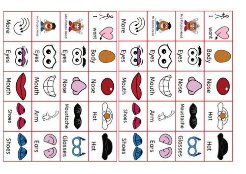 Mr Potato head communication board