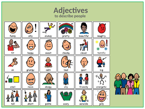 Visual adjectives to describe Materials and things