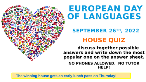 European Day of Languages - House quiz
