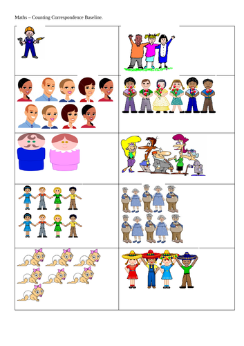 Counting to 10 baseline assessment worksheet