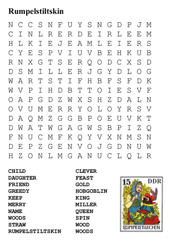 Rumpelstiltskin Word Search