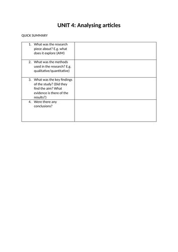 Unit 4 Enquiries into research -lesson 5 Analysing and finding sources