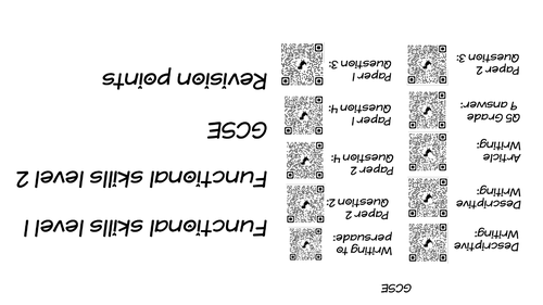 Revision QR codes for GCSE English Lang and Functional skills