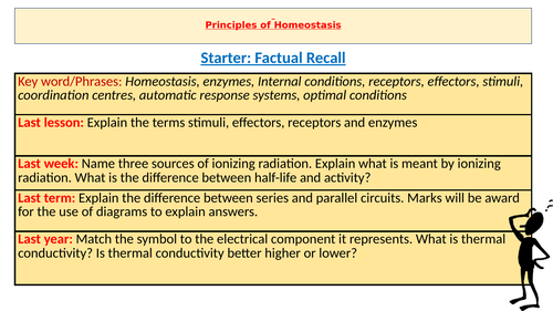 Homeostasis Lesson  1- Flip Learning Task Sheets