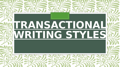 Transactional Writing | Teaching Resources