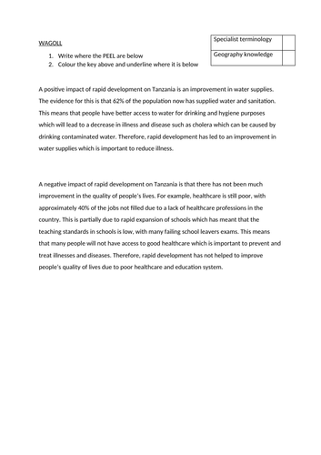 edexcel a level geography coursework examples