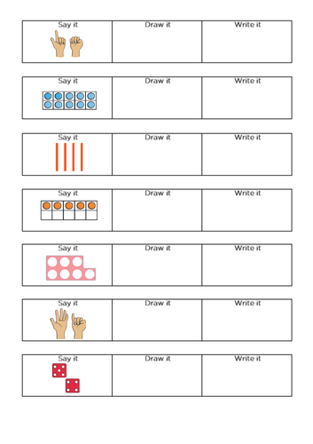 Represent numbers within 10