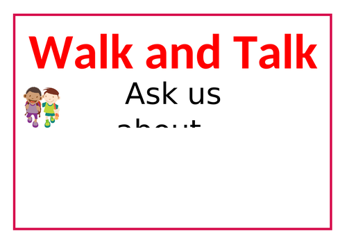 Walk and Talk door sign - home learning