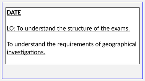 GCSE Edexcel Geography A 'Geographical Investigations' PowerPoint